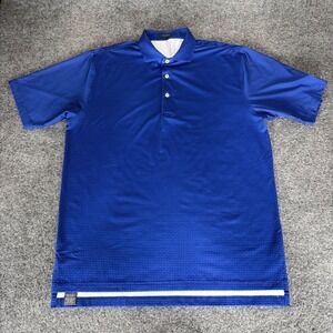 Turtleson‎ Golf Polo Shirt Mens Large Blue Geometric Performance Short Sleeve